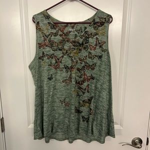Style & Co T-shirt Tank with Butterflies